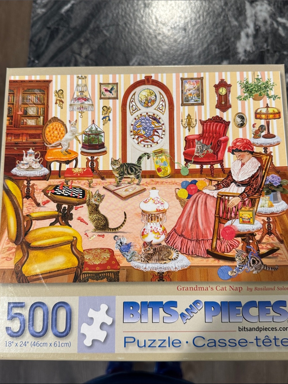 Bits and Pieces Grandma's Cat Nap 500-Piece Jigsaw Puzzle - Multicolor